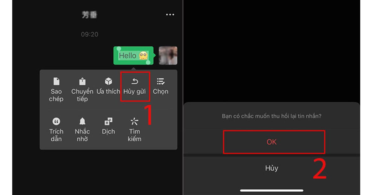 Cách thu hồi tin nhắn trên Wechat trên điện thoại máy tính PC