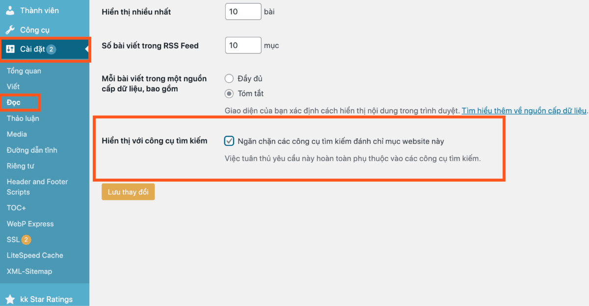 Đảm bảo trang web của bạn không ngăn cản lập chỉ mục