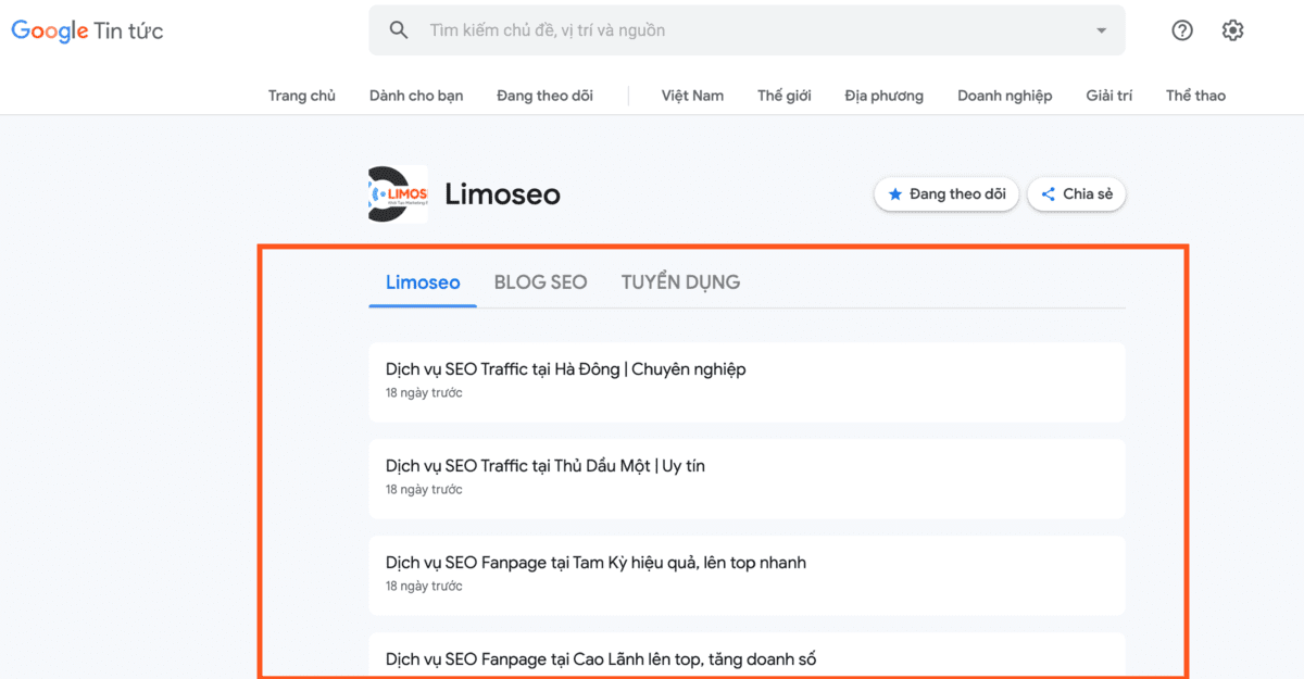 Sử dụng Google tin tức (Google New)