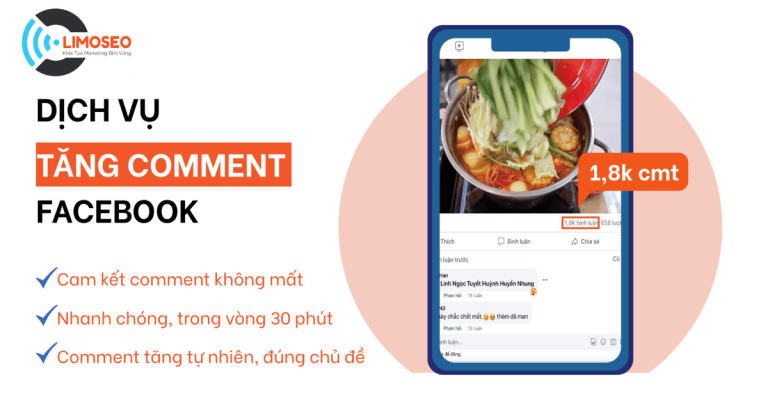 dịch vụ tăng comment facebook Limoseo