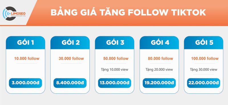 Giá tăng Follow Tiktok Limoseo