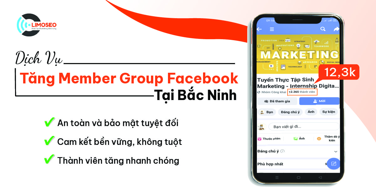 Dịch vụ tăng member group Facebook tại Bắc Ninh