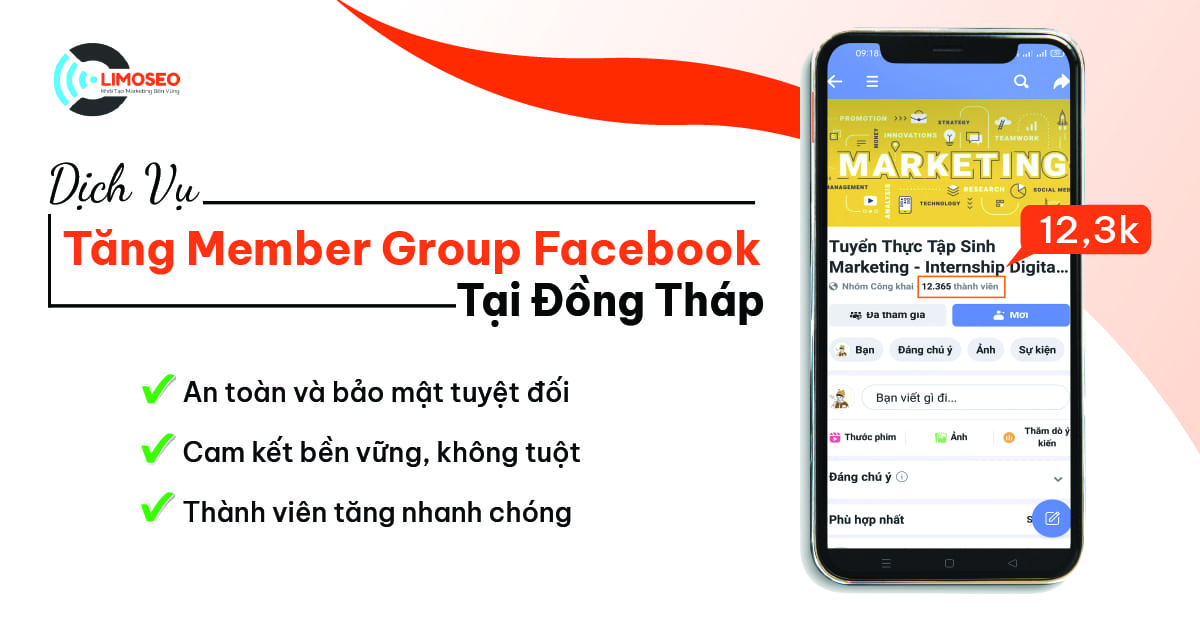 Dịch vụ tăng member group Facebook tại Đồng Tháp