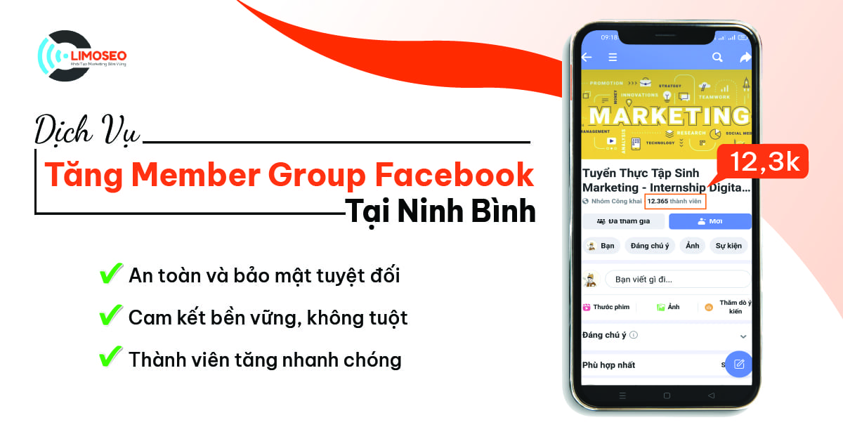 Dịch vụ tăng member group Facebook tại Ninh Bình