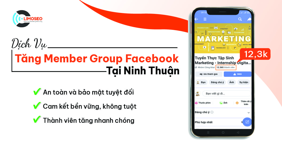 Dịch vụ tăng member group Facebook tại Ninh Thuận