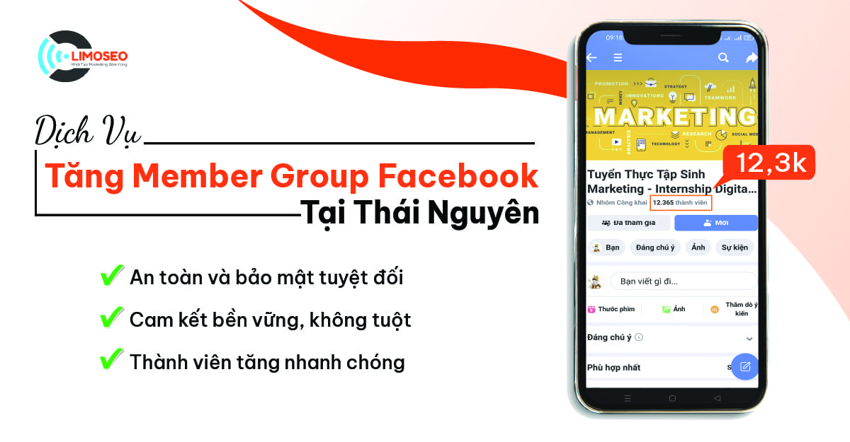 Dịch vụ tăng member group Facebook tại Thái Nguyên