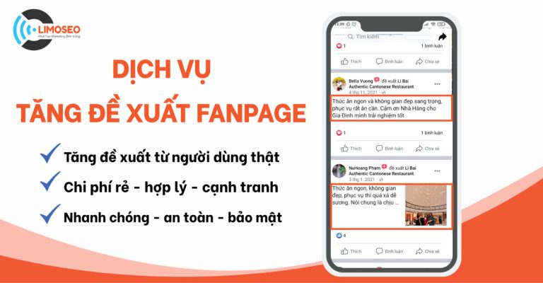 dịch vụ tăng đề xuất Fanpage
