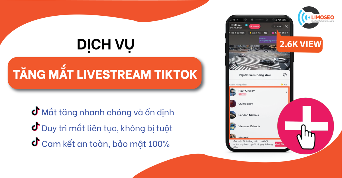 dịch vụ tăng mắt livestream Tiktok
