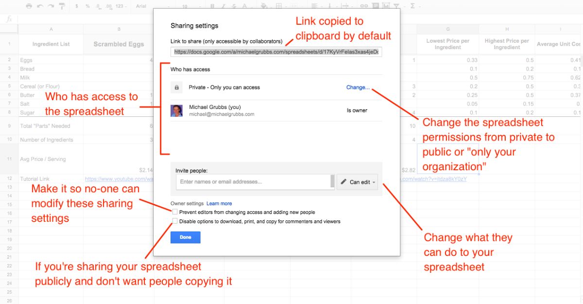 Làm việc nhóm trong Google Sheet