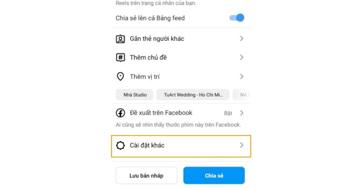 Cách ẩn lượt like reels trên Instagram khi đăng bài