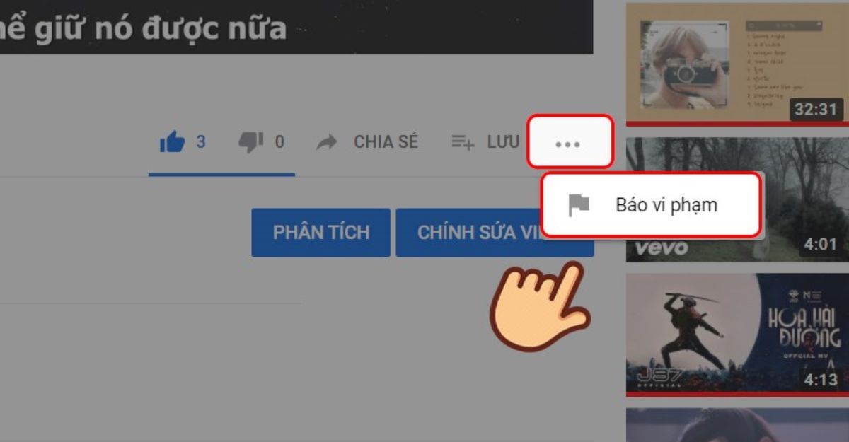 Cách báo cáo video YouTube