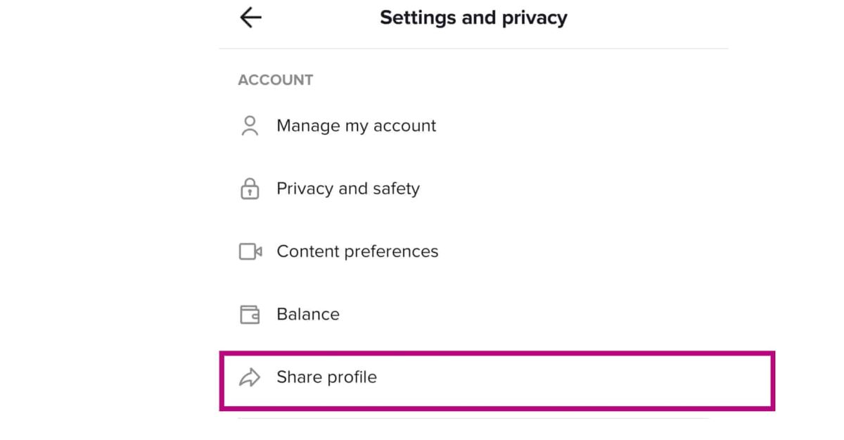 Cách copy link tài khoản TikTok