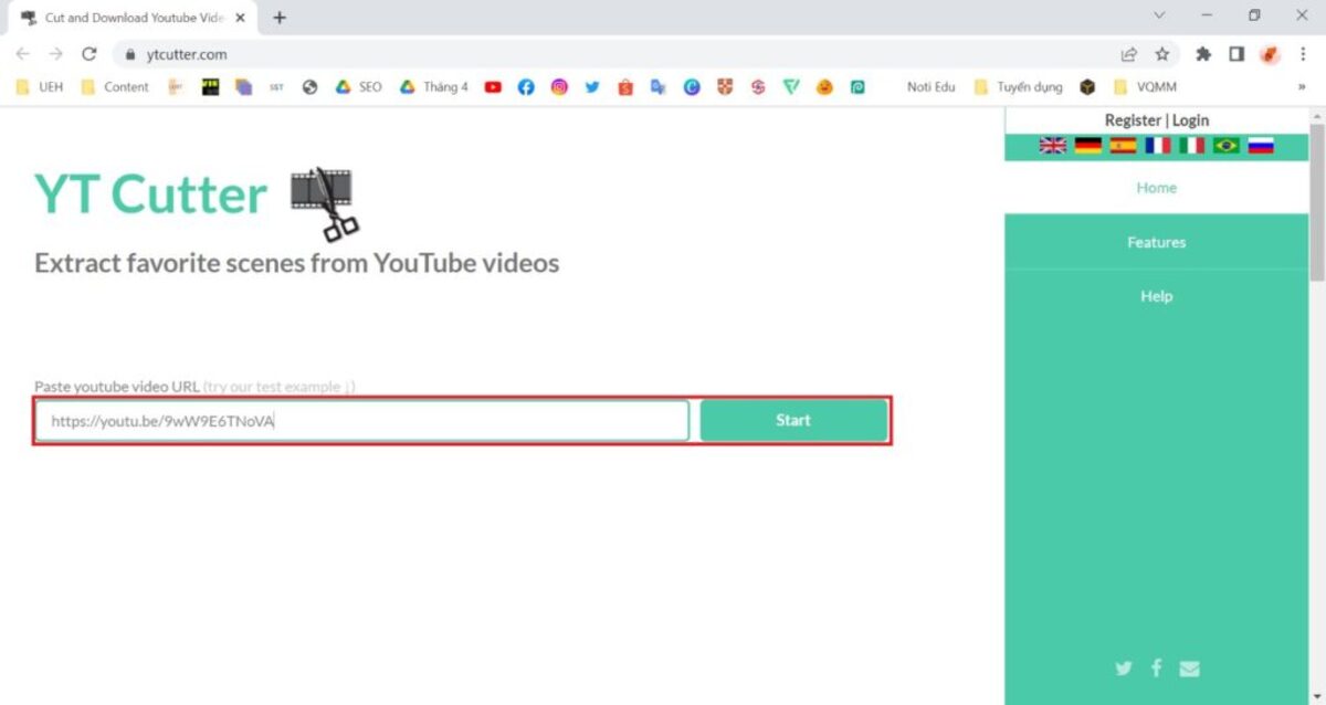 Cắt video youtube bằng công cụ trực tuyến ytcutter
