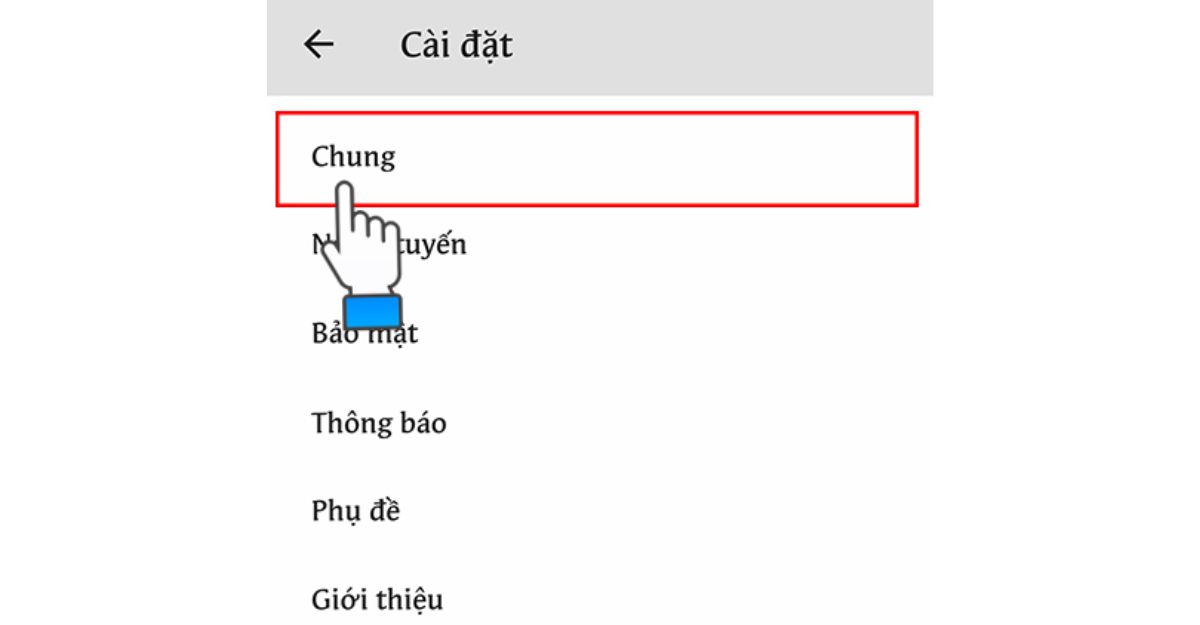 Chọn biểu tượng 3 dấu chấm và bấm vào phần tùy chọn "Cài đặt"