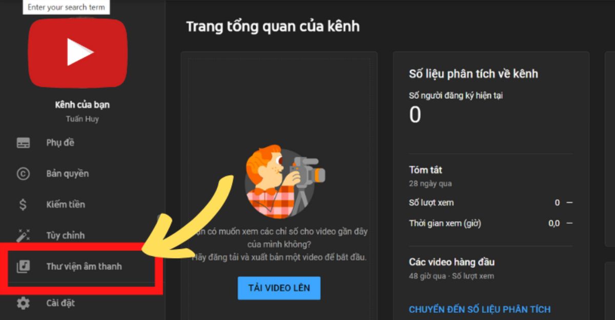 Chọn Thư viện nhạc từ thanh công cụ