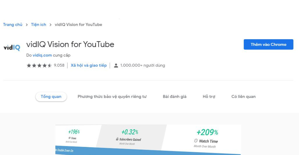Công cụ VidIQ Youtube