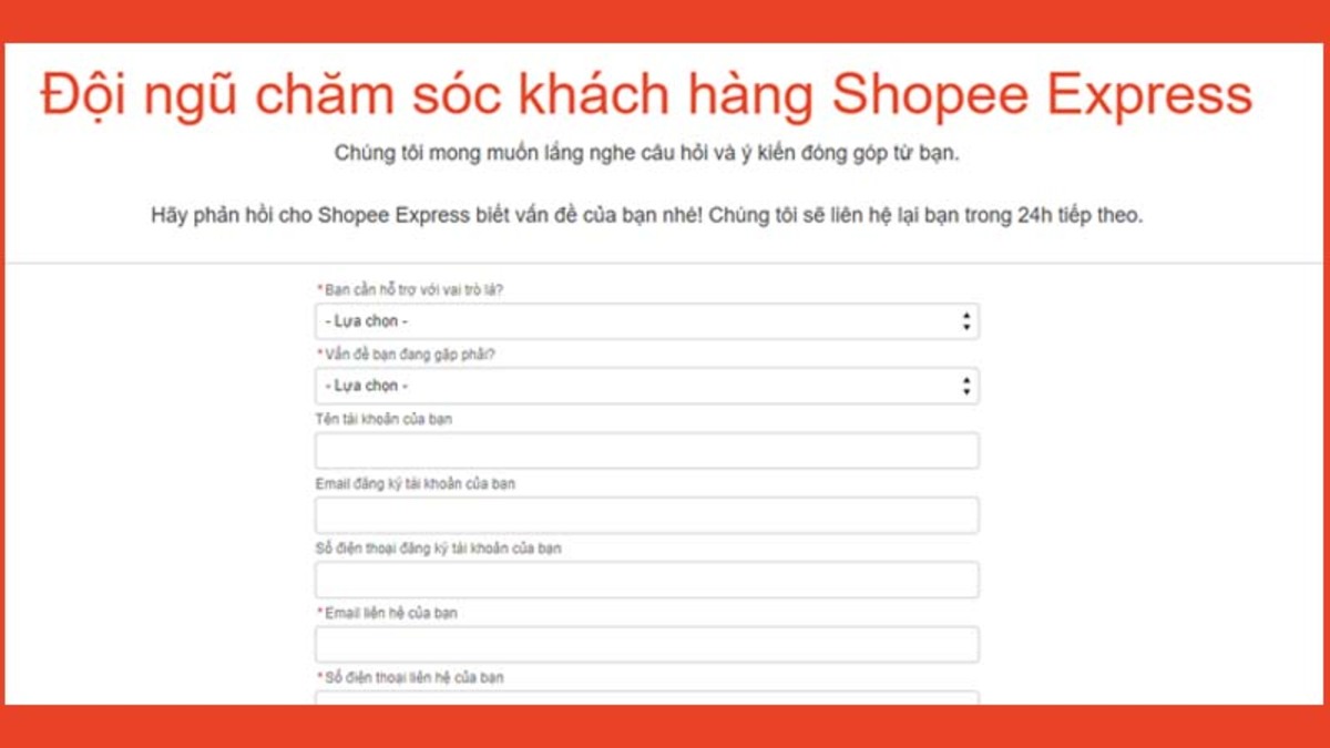 Gửi form yêu cầu hỗ trợ