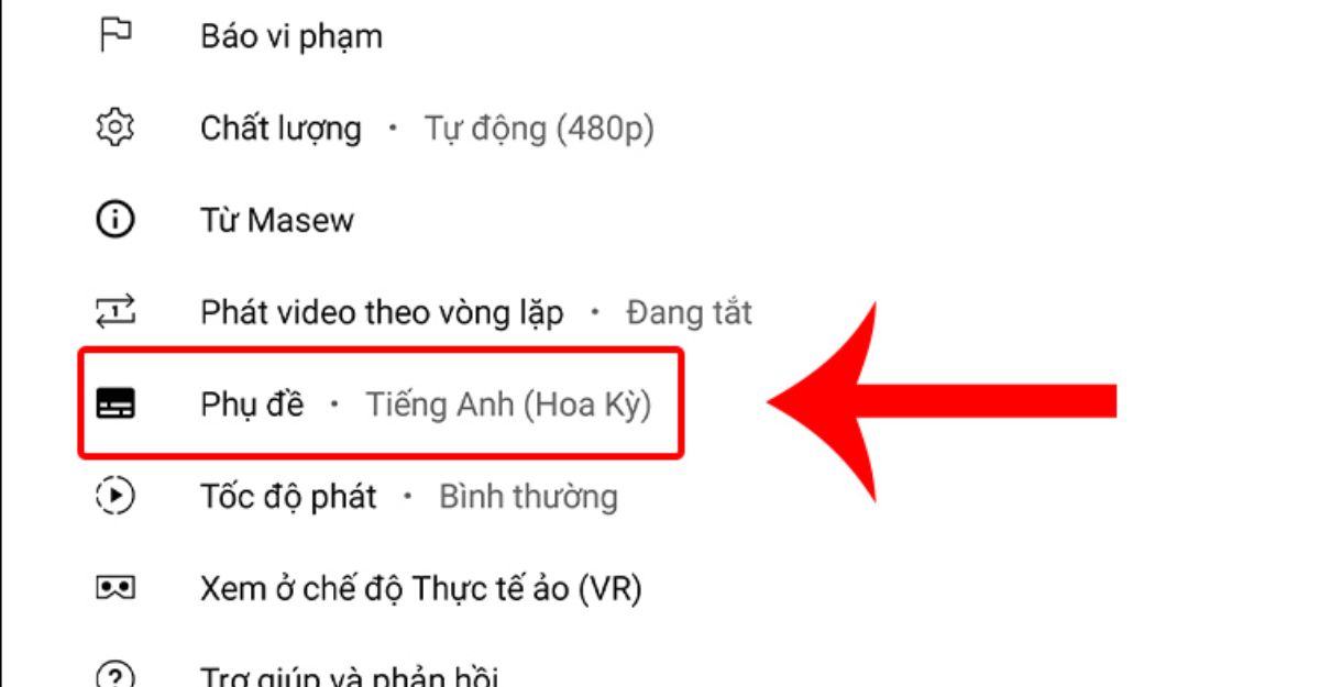 Hiển thị phụ đề trên Youtube
