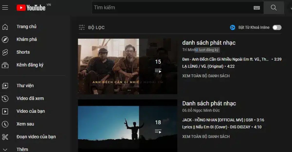 Cách tạo và quản lý danh sách phát trên Youtube đơn giản trên máy tính