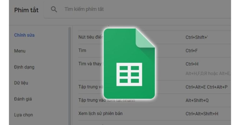 Tổng hợp các phím tắt google sheet đầy đủ nhất - Limoseo