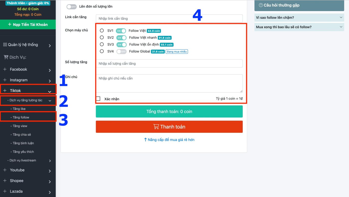 web tăng follow tiktok miễn phí