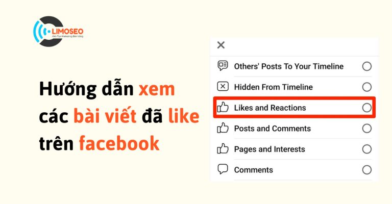 Hướng dẫn xem các bài viết đã like trên facebook