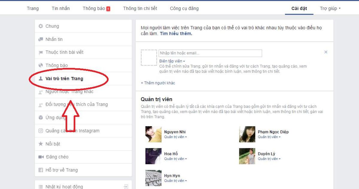 Thêm người quản lý nội dung fanpage Facebook