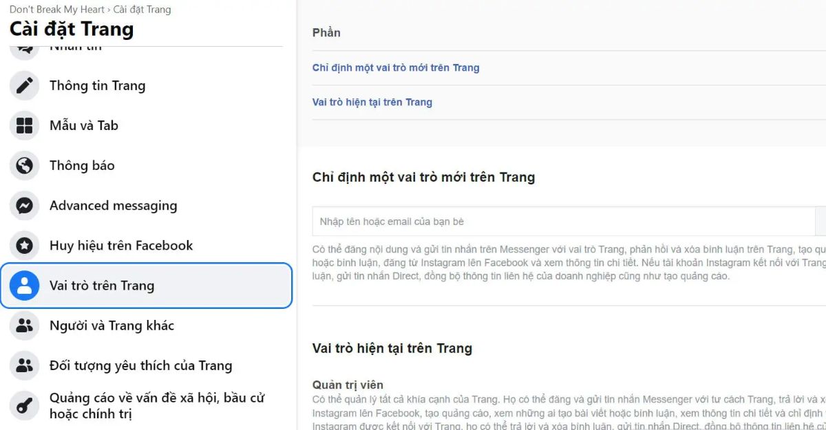 Cách cài đặt và quản lý quyền quản trị viên trên fanpage của bạn