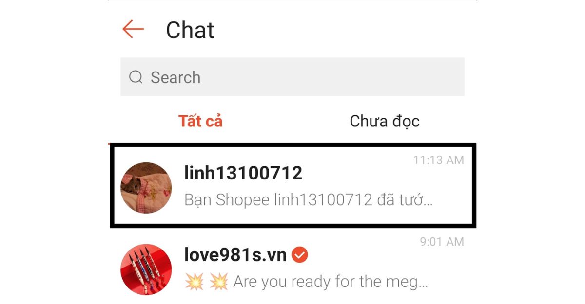 Cách trò chuyện với bạn bè trên Shopee