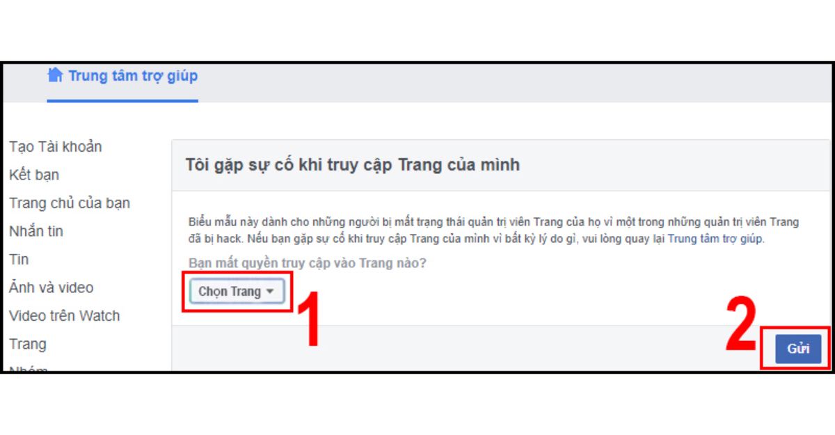 Lấy lại quyền quản trị của fanpage facebook bằng cách báo cáo với Facebook