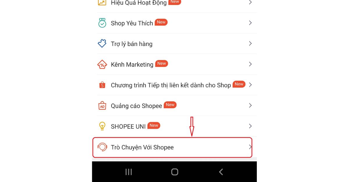 Liên hệ chăm sóc khách hàng Shopee ngay trên ứng dụng