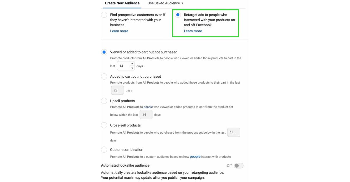 Shopping-based Custom Audiences