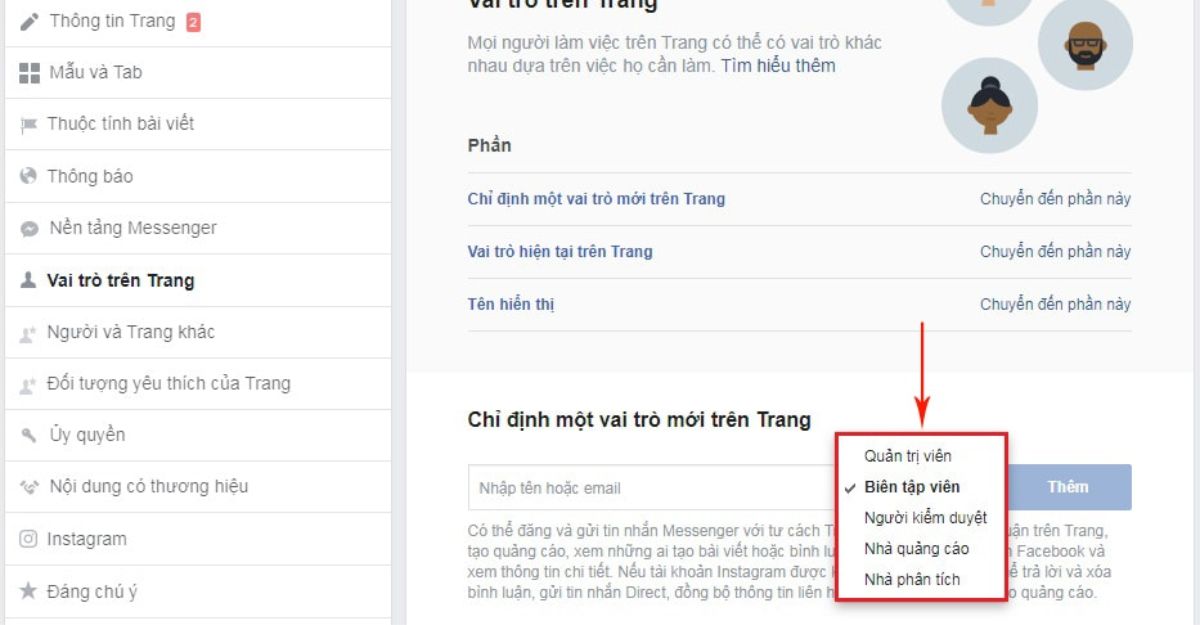 Ý nghĩa của từng cấp bậc quyền quản lý page trên fanpage