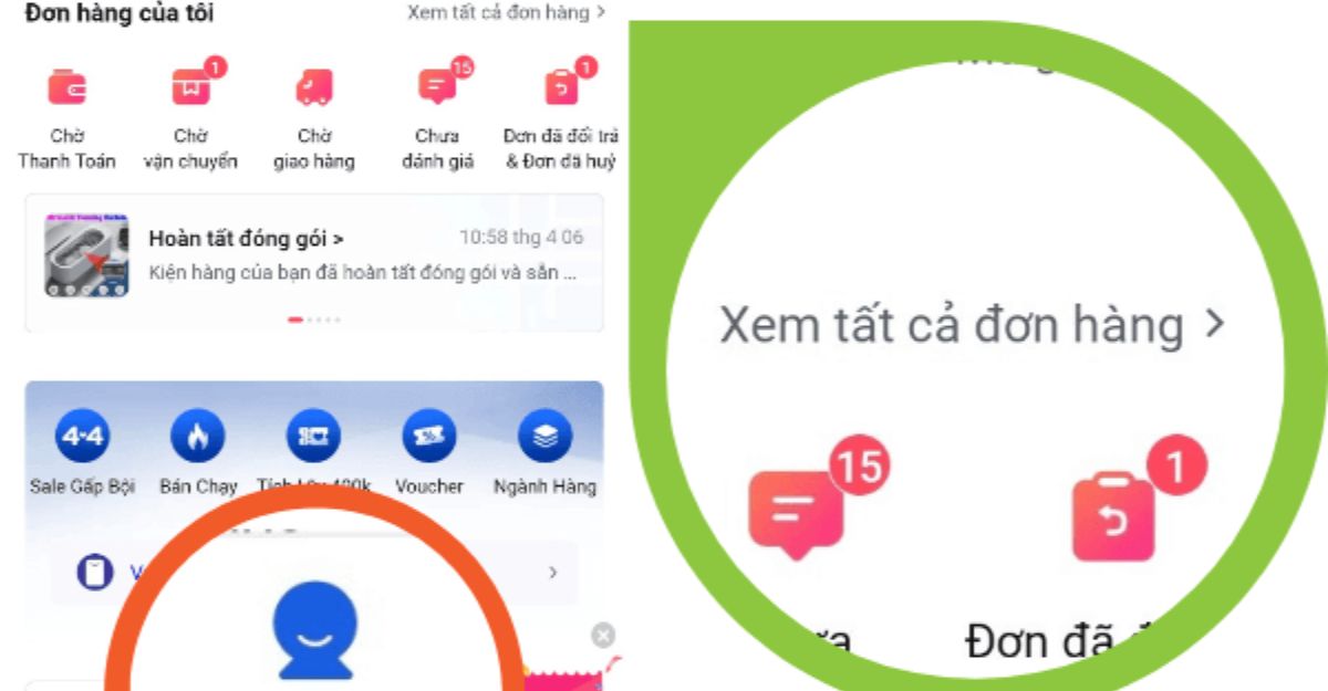 Cách kiểm tra đơn hàng đã mua trên lazada trực tiếp trên ứng dụng Lazada