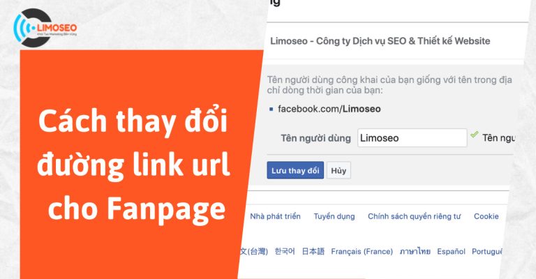 Cách thay đổi đường link url cho fanpage