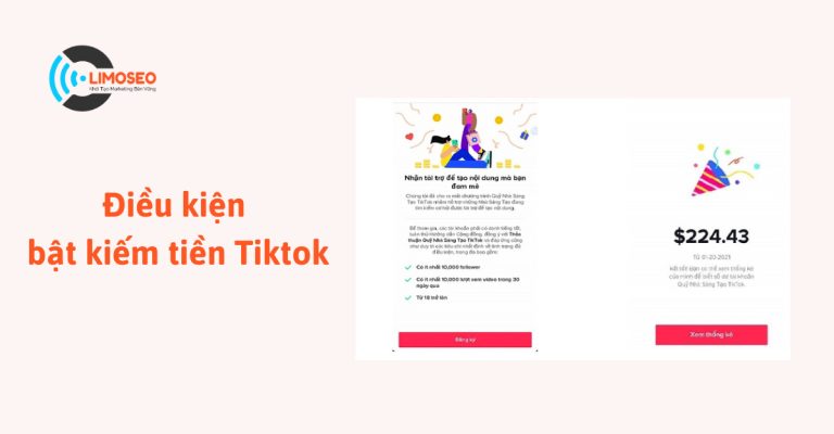 Điều kiện bật kiếm tiền Tiktok