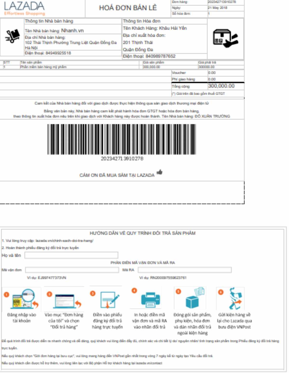 Đơn Lazada là gì