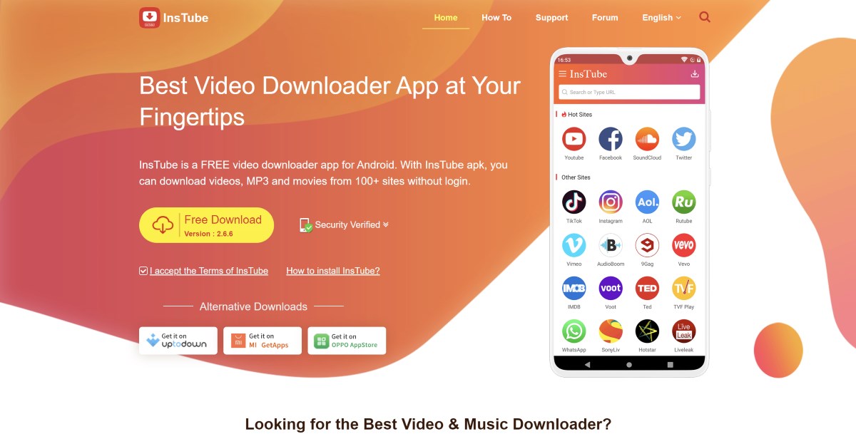 ứng dụng tải nhạc từ Youtube InsTube Free Video & Music Downloader