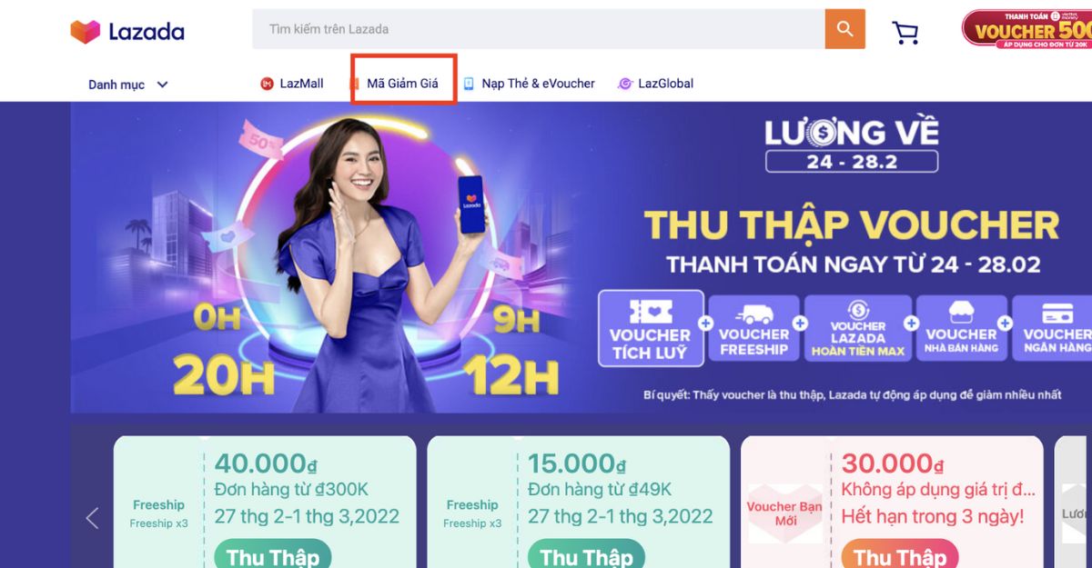 Thu thập voucher tích lũy Lazada ở đâu