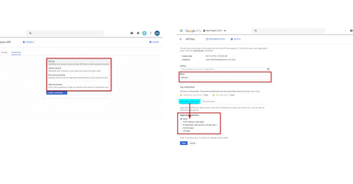 Cách lấy Google Map API key
