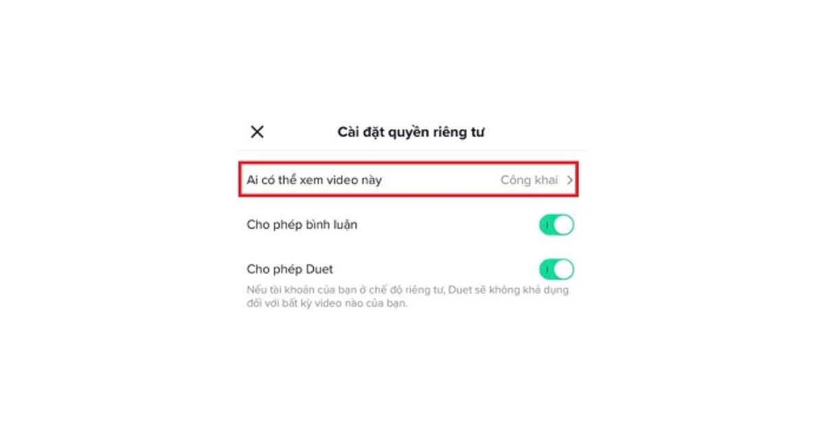 cách ngăn người khác tải về video trên TikTok