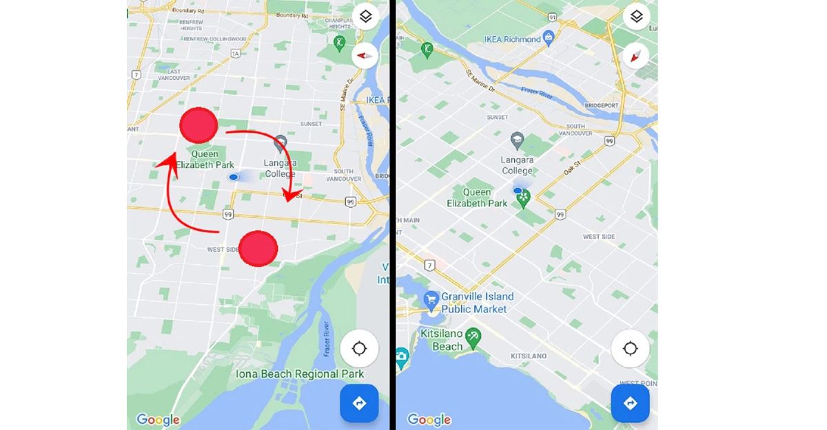 Cách xem hướng trên Google Maps