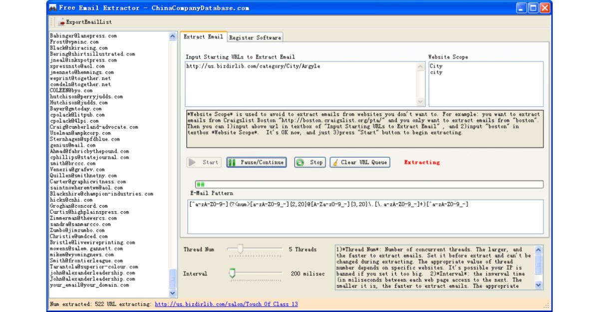 Công cụ Free Email Extractor