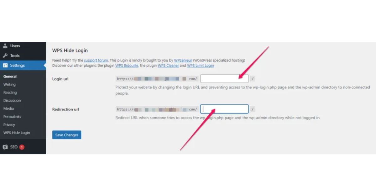 Dùng WPS Hide Login