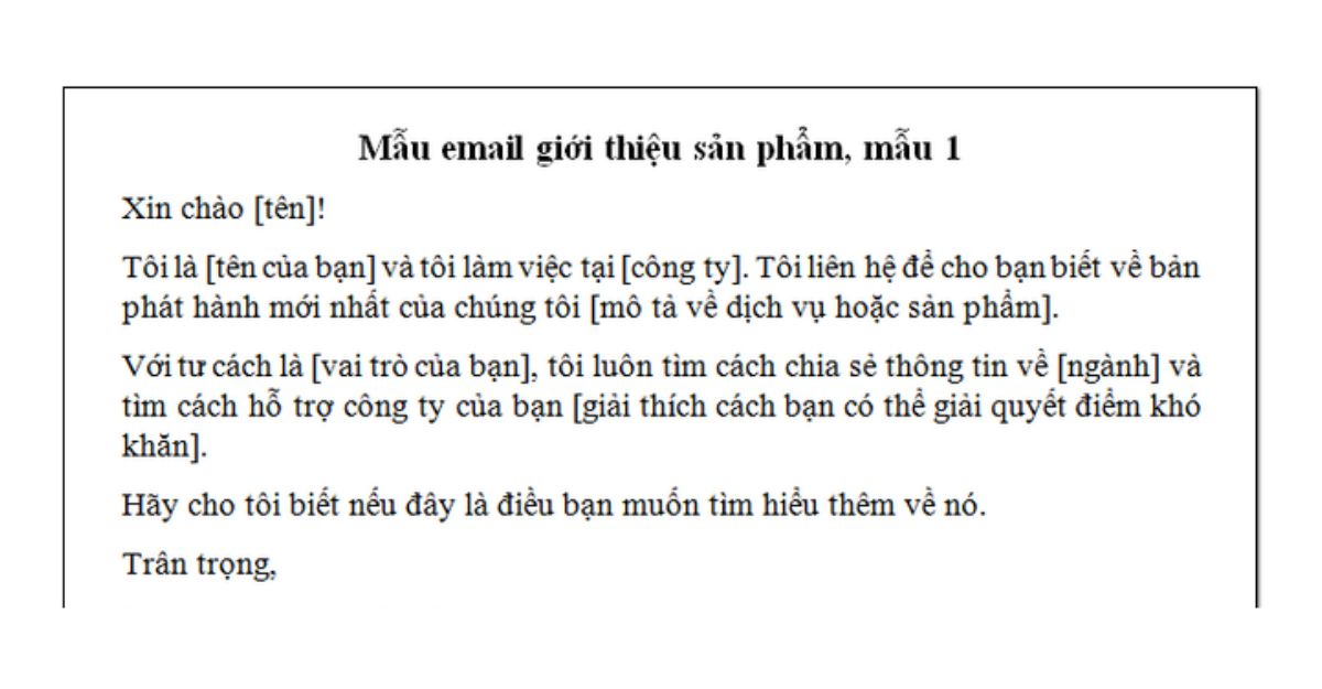 Gửi email giới thiệu sản phẩm của doanh nghiệp
