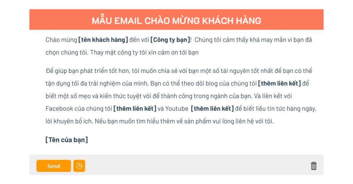 Gửi thư chào mừng