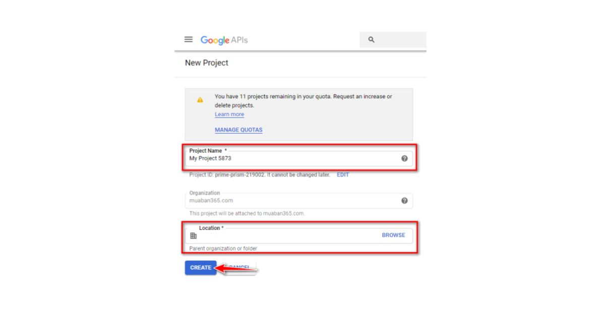 Lấy API Key Google Maps