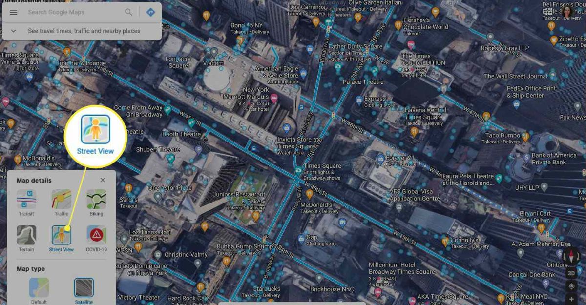 Xác định hướng Đông Tây Nam Bắc trên Google Map ở chế độ xem bình thường