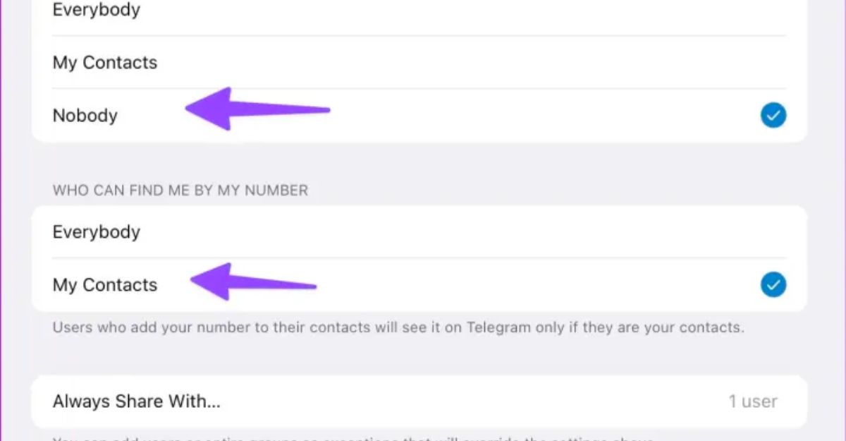 Ẩn số điện thoại trên Telegram bằng máy tính