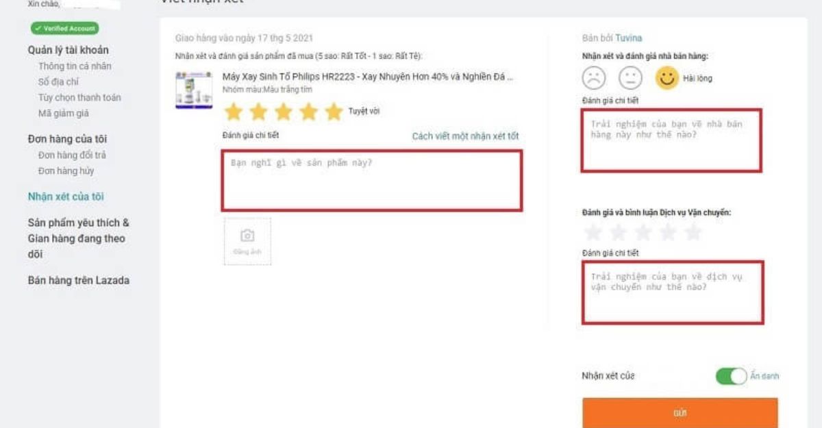 Bước 4_ Nhấn vào nút _Đánh giá